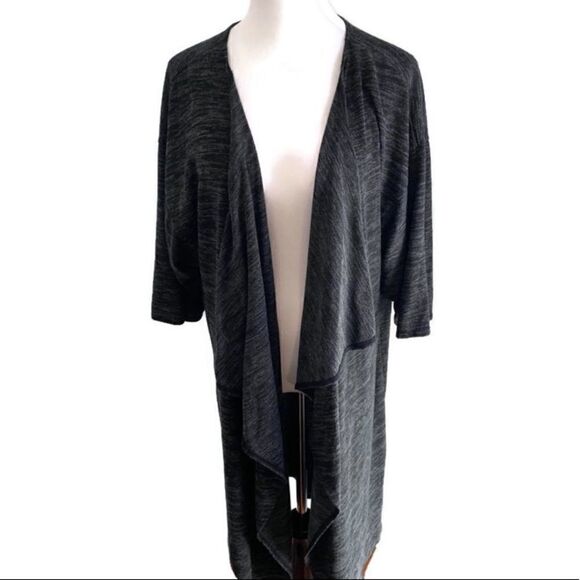 LuLaRoe Gray Waterfall Open Front Duster Sz L - Picture 1 of 7